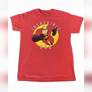 Disney T-shirt Red Incredibles Girls Women Pixar Graphic Teen Boys